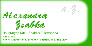 alexandra zsabka business card